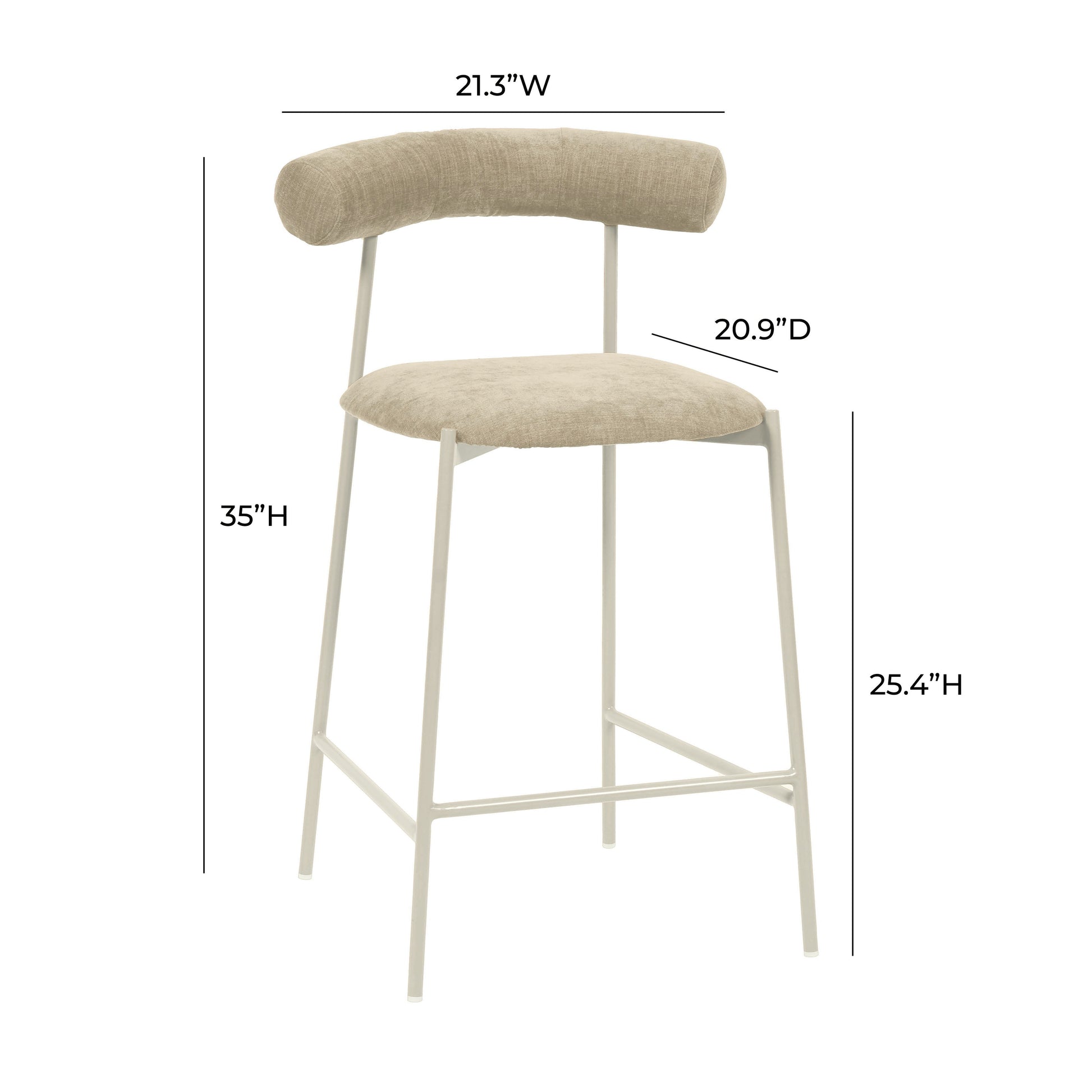 Liliana Performance Velvet Stool by TOV D68770