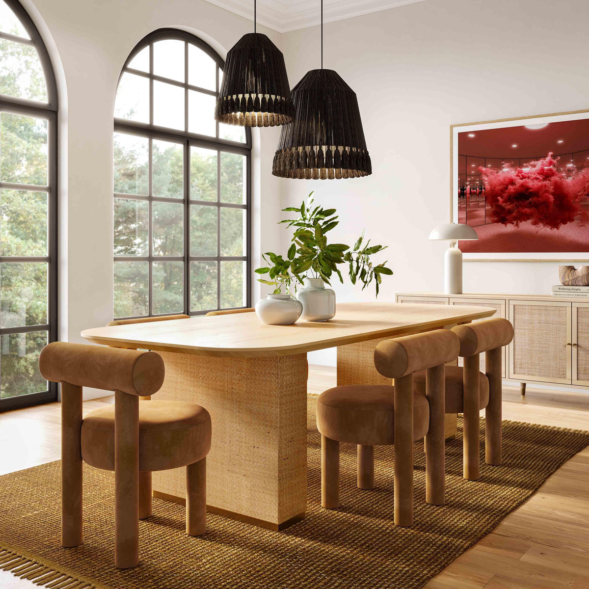 Carmel Cognac Performance Velvet Dining Chair by TOV Furniture – photo 2 of 7