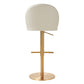 Venus Cream Performance Vegan Leather And Gold Adjustable Swivel Stool by TOV D68827