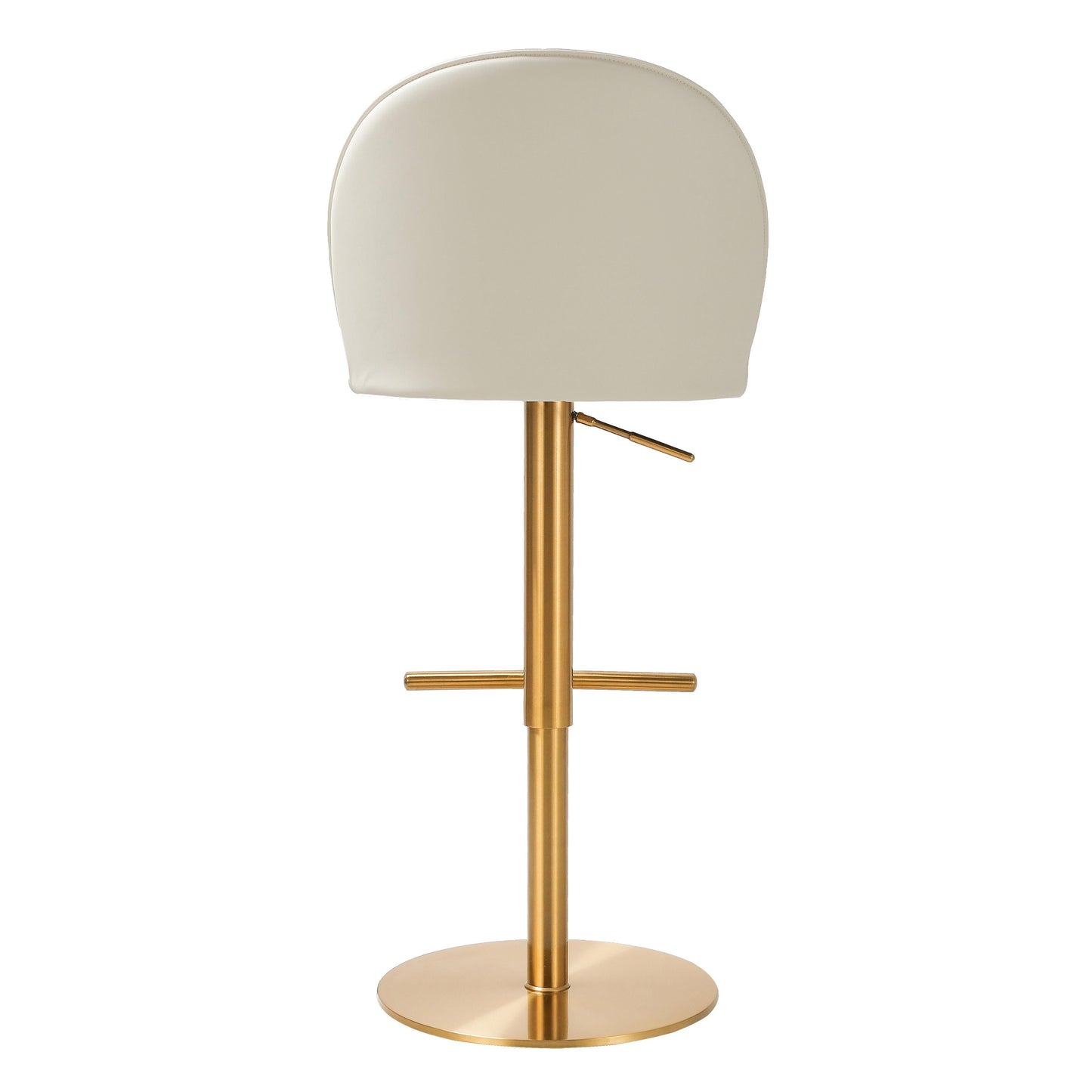 Venus Cream Performance Vegan Leather And Gold Adjustable Swivel Stool by TOV D68827