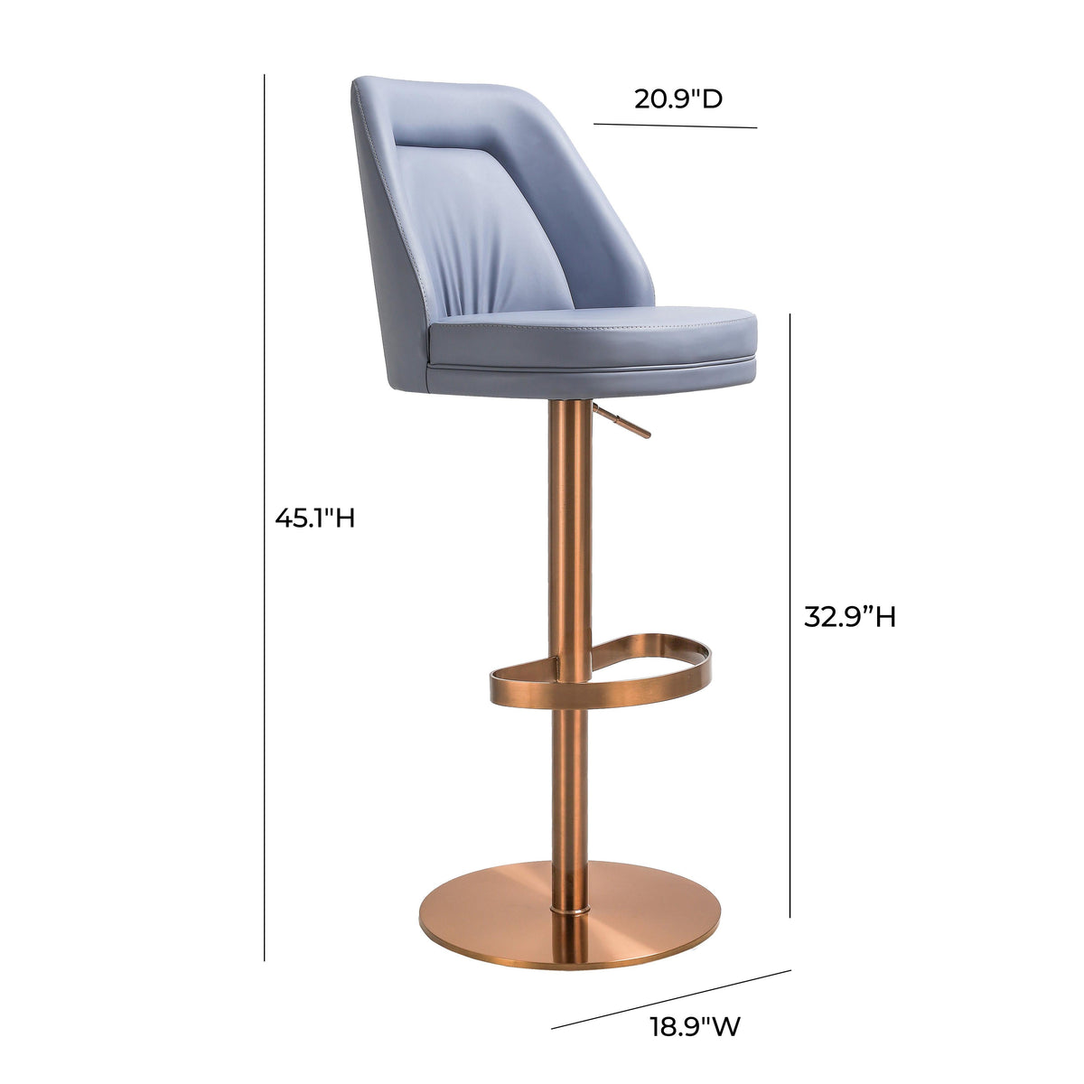 Maven Performance Vegan Leather Adjustable Swivel Stool in Lavender by TOV Furniture – photo 7 of 8