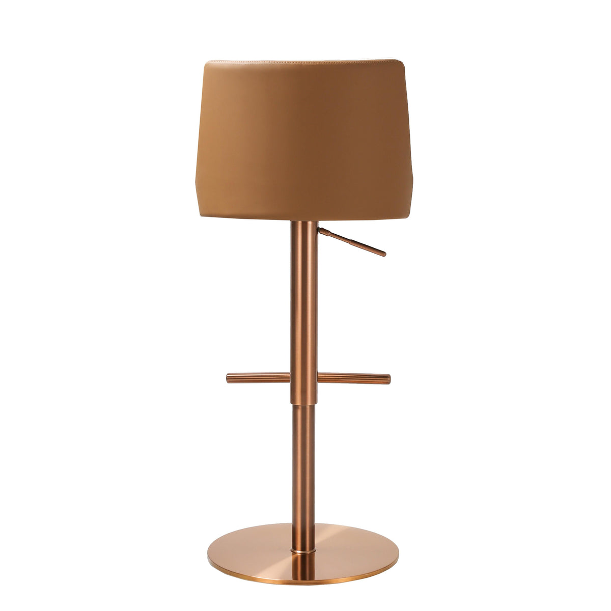 Reagan Cafe Au Lait Performance Vegan Leather and Houndstooth Adjustable Swivel Stool by TOV Furniture – photo 4 of 7