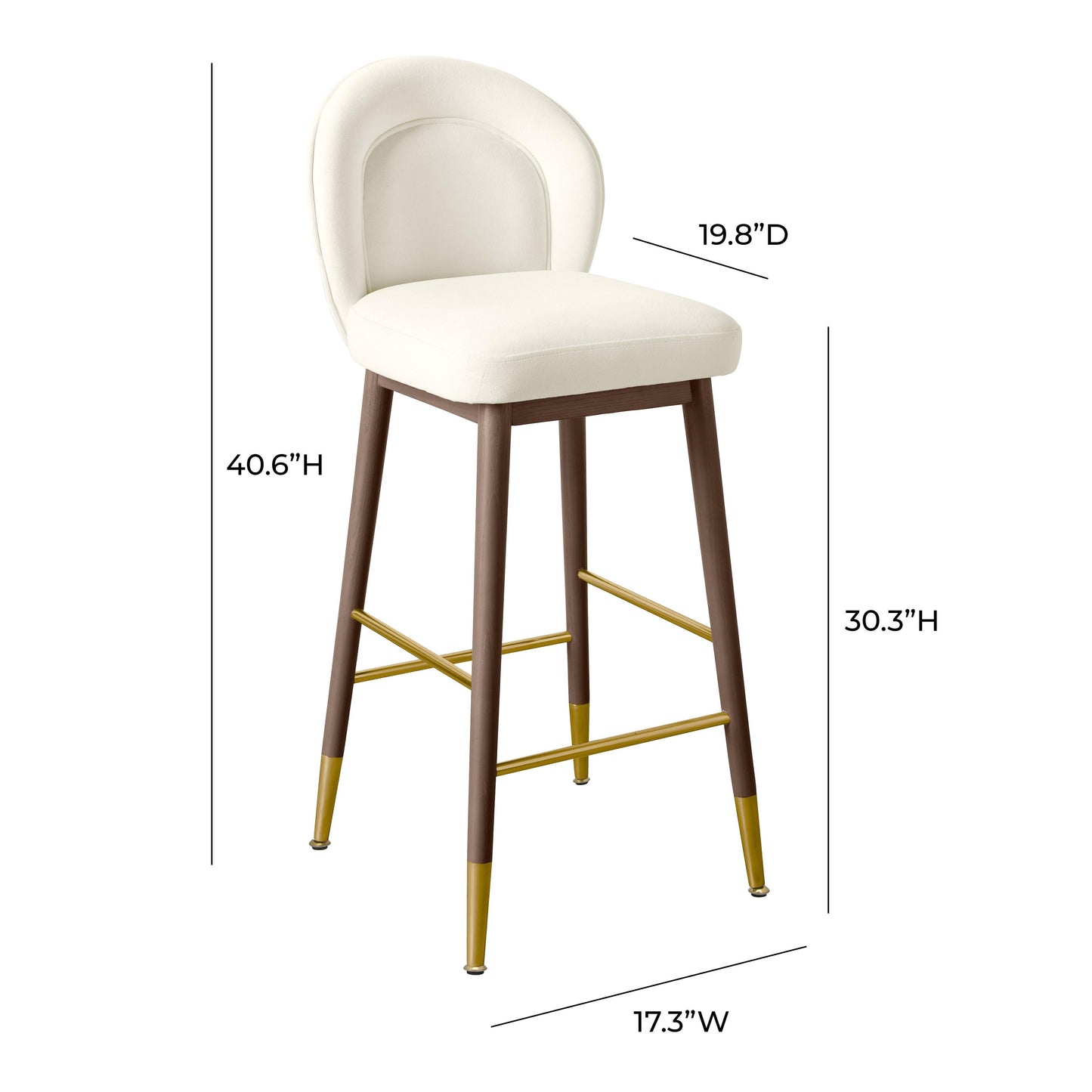 Hailey Velvet Stool by TOV D68843