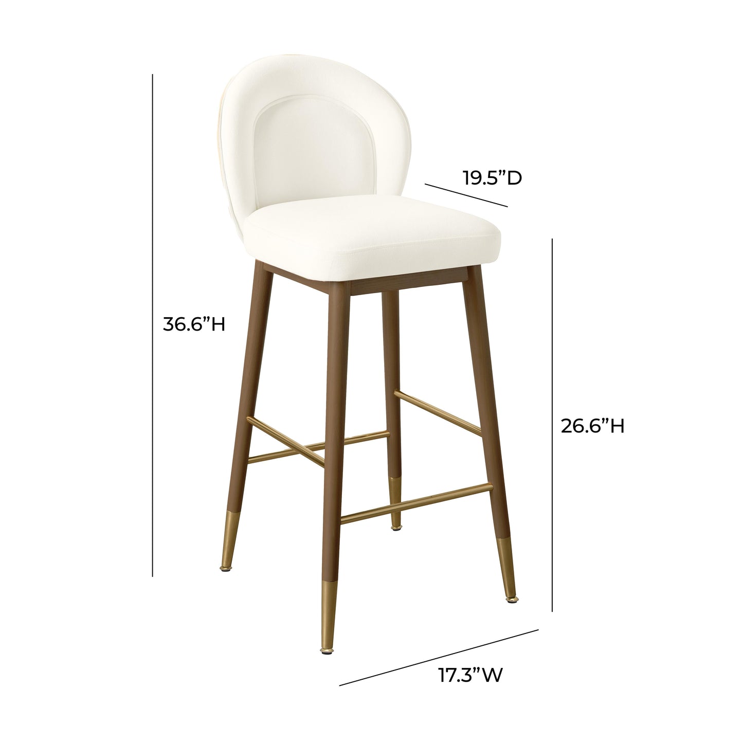 Hailey Velvet Stool by TOV D68844