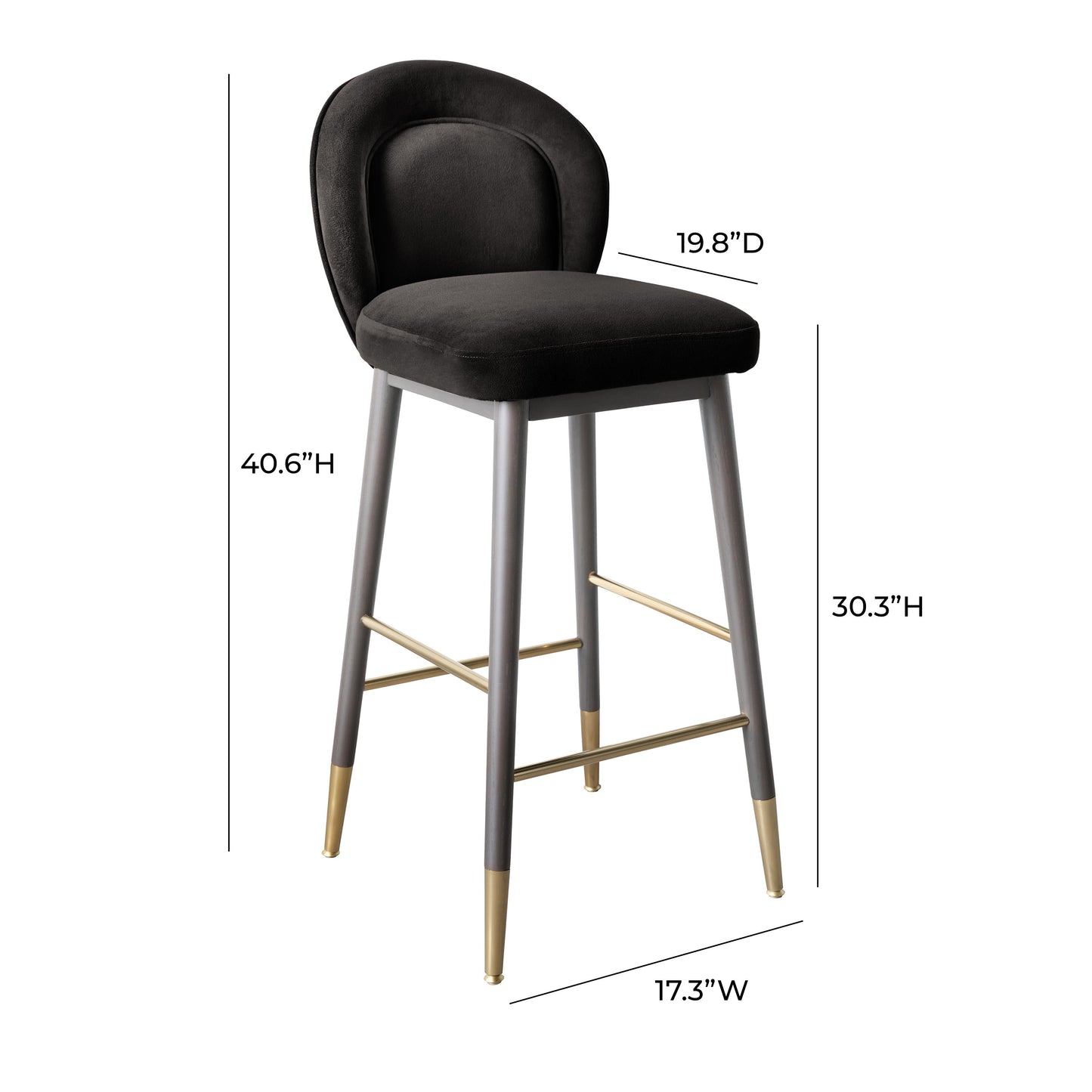 Hailey Velvet Stool by TOV D68845