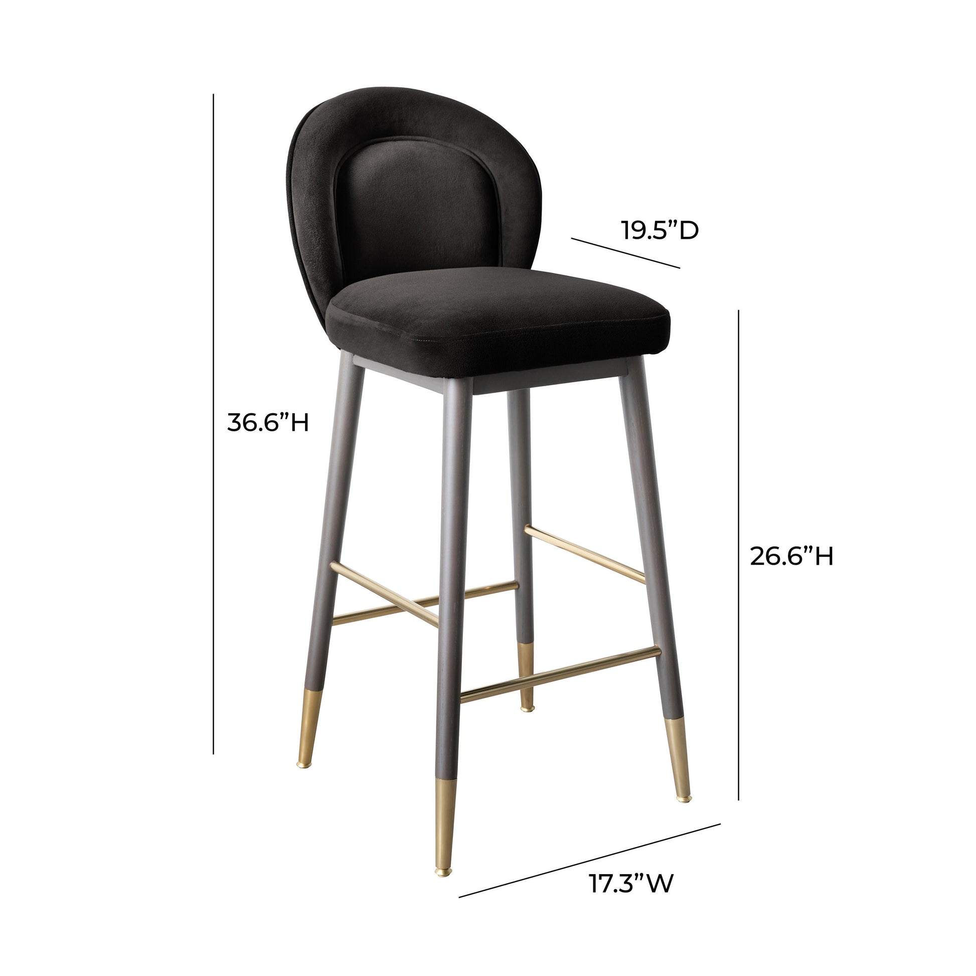 Hailey Velvet Stool by TOV D68846