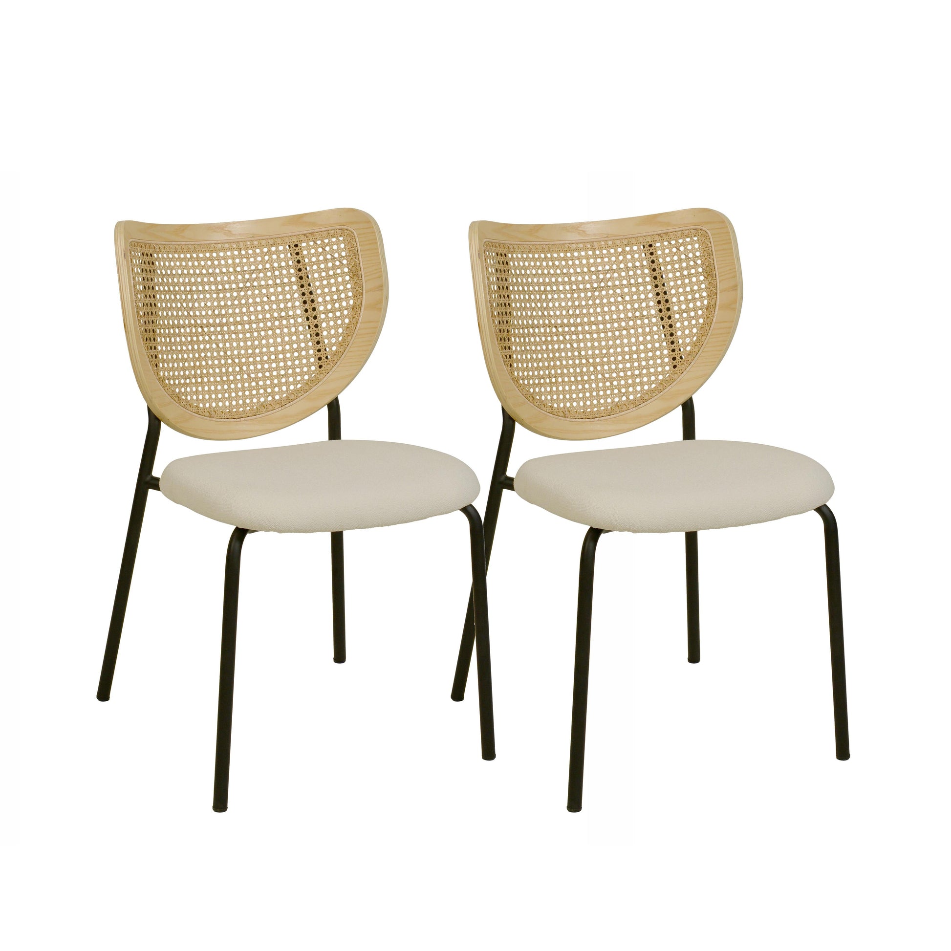 Nessie Natural Rattan Dining Chair Set Of 2 by TOV D68874