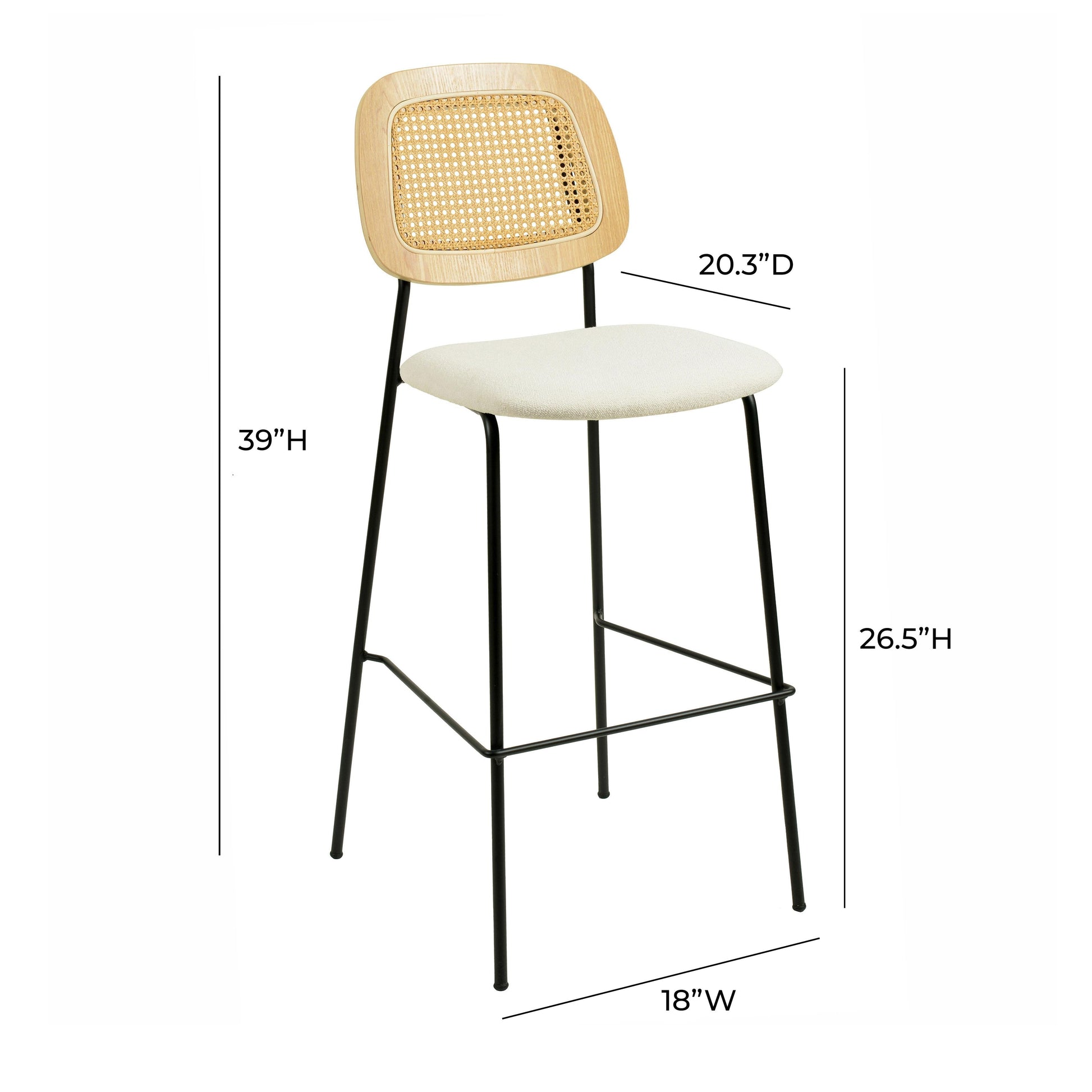 Anais Natural Rattan Counter Stool Set Of 2 by TOV D68875