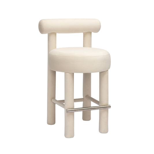 Carmel Cream Velvet Counter Stool by TOV D68981