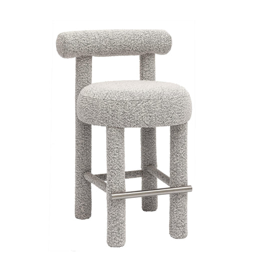 Carmel Black White Performance Boucle Counter Stool by TOV D68982
