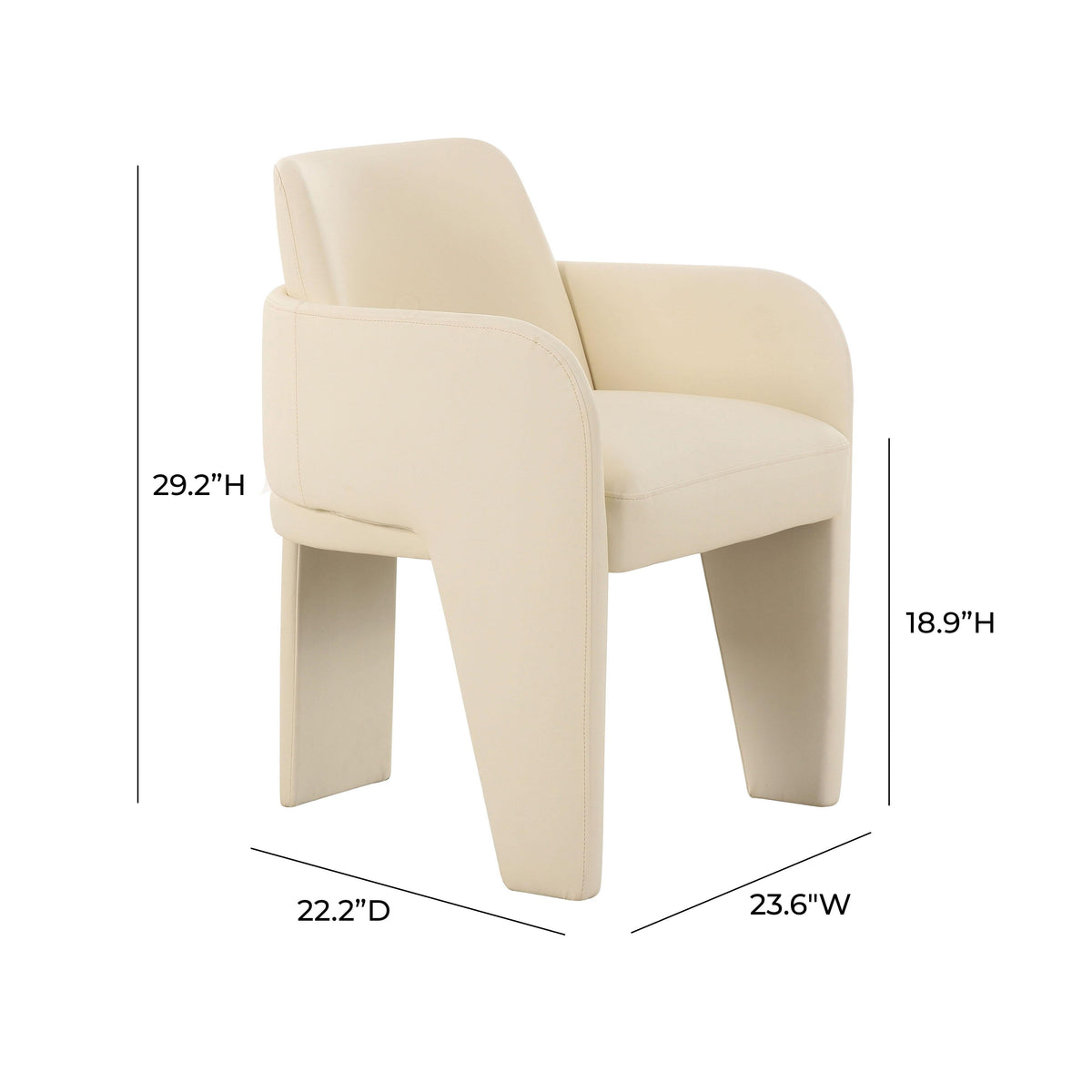 Leo Cream Performance Vegan Leather Dining Chair by TOV Furniture – photo 6 of 7