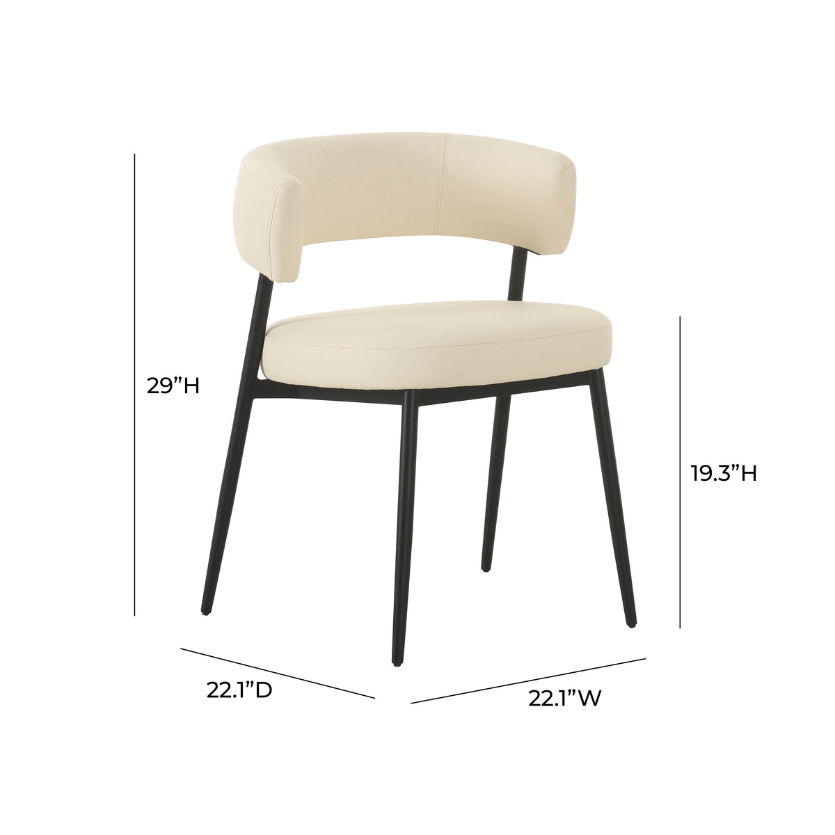 Maxine Cream Performance Vegan Leather Dining Chair by TOV Furniture – photo 6 of 6