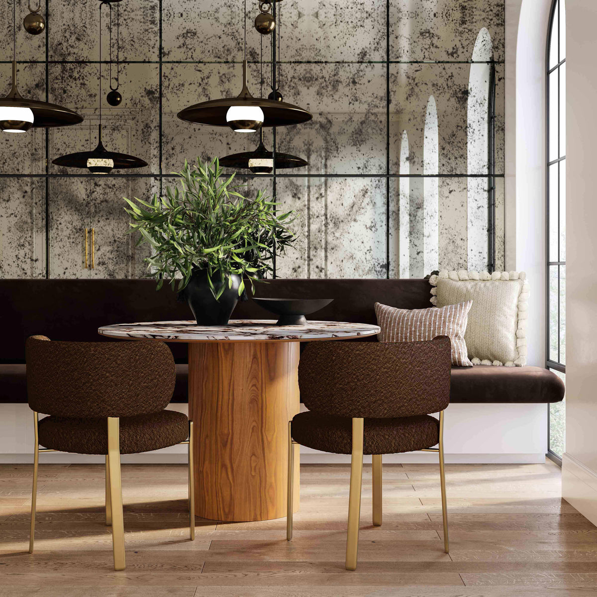 Margaret Chocolate Brown Performance Boucle Dining Chair by TOV Furniture – photo 2 of 8