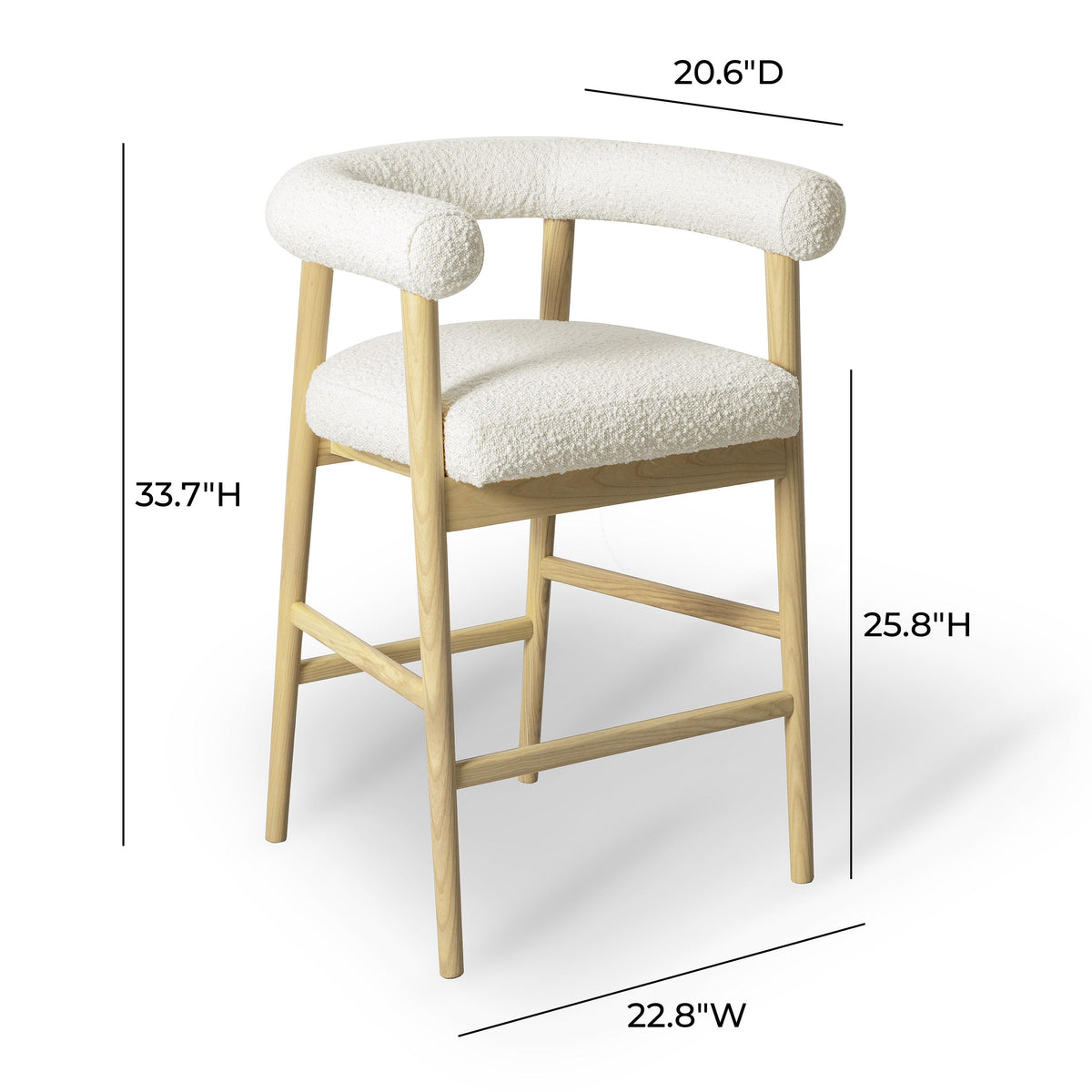 Spara Cream Performance Boucle Counter Stool by TOV Furniture – photo 6 of 6