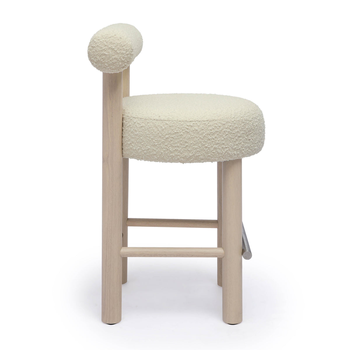 Carmel Cream Performance Boucle and Solid Wood Counter Stool by TOV Furniture – photo 4 of 7