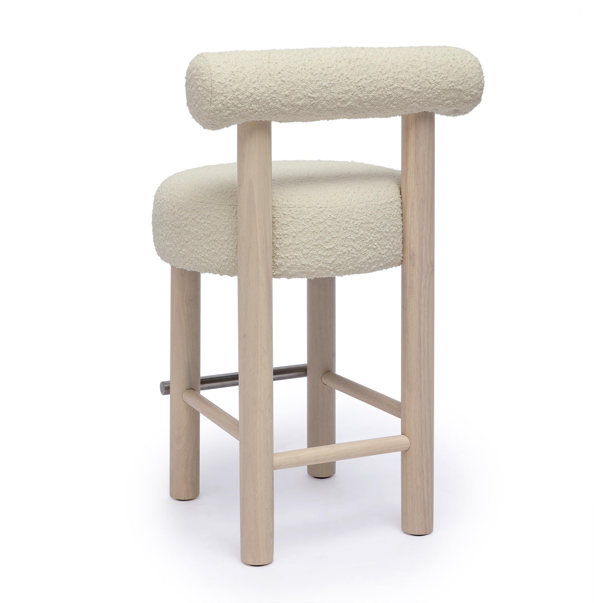 Carmel Cream Performance Boucle and Solid Wood Counter Stool by TOV Furniture – photo 5 of 7