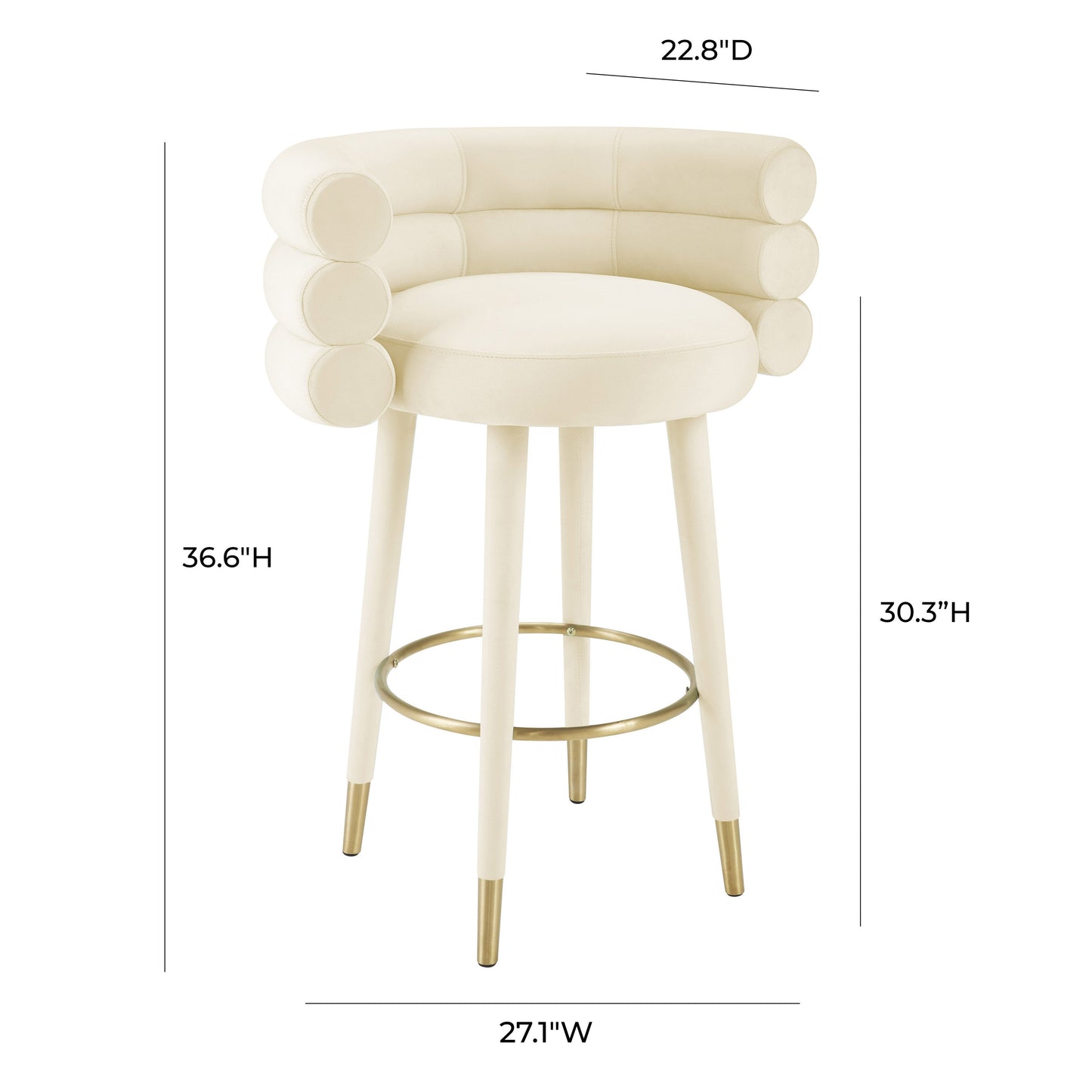 Betty Velvet Stool by TOV D6454