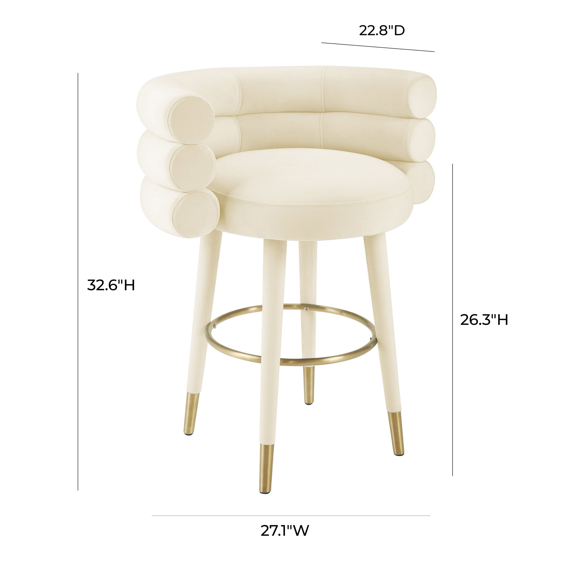 Betty Velvet Stool by TOV D68227