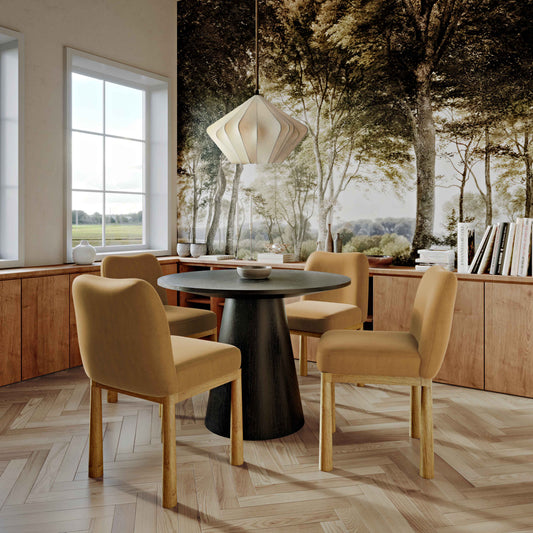 Tiara Cognac Performance Velvet Oak Dining Chair by TOV Furniture – photo 2 of 7