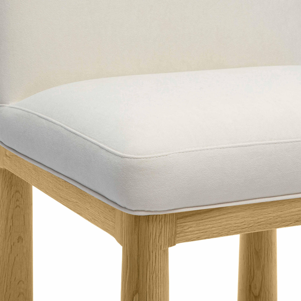 Tiara Cream Performance Velvet Oak Dining Chair by TOV Furniture – photo 5 of 7
