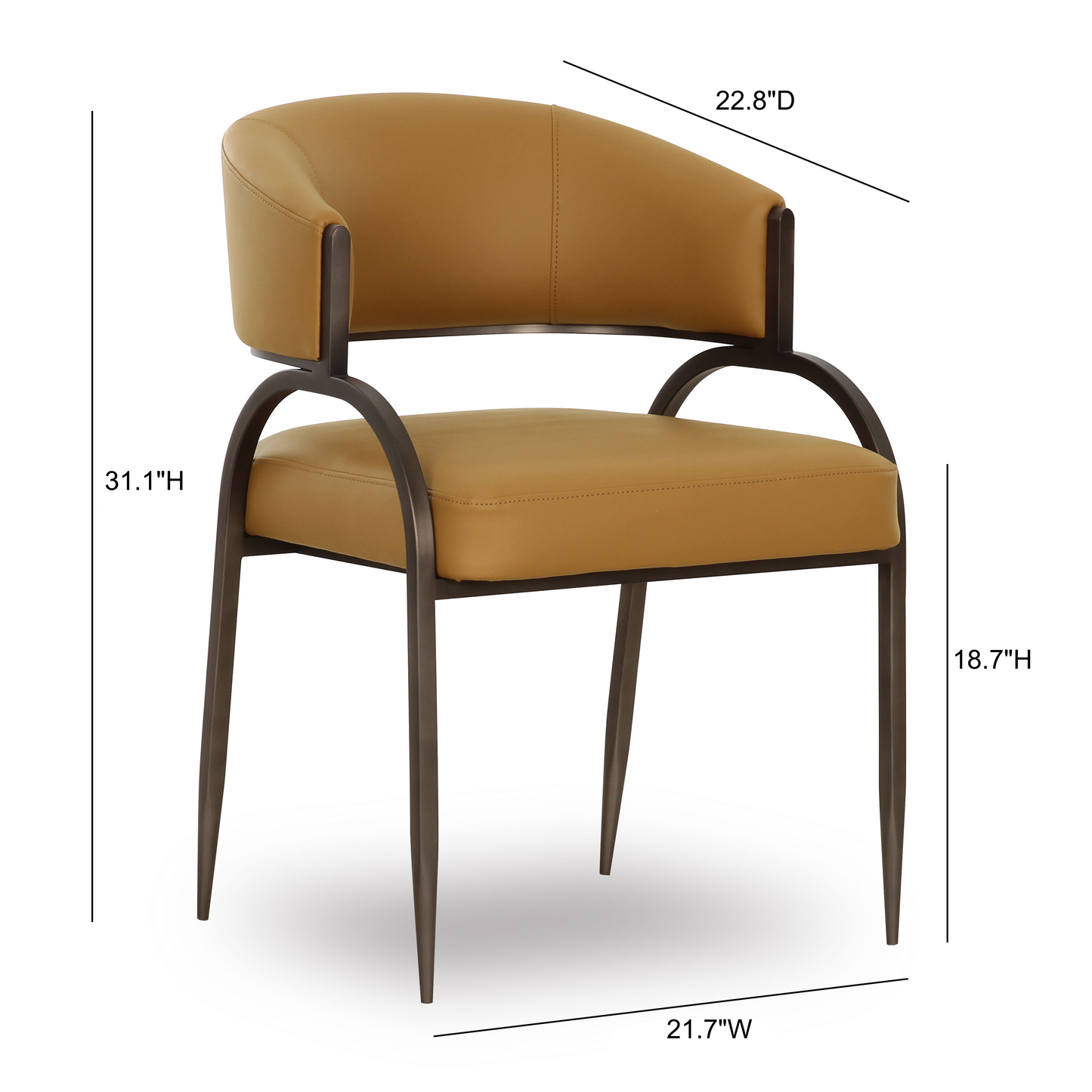 Tatum Performance Vegan Leather Dining Chair Tan by Tov Furniture