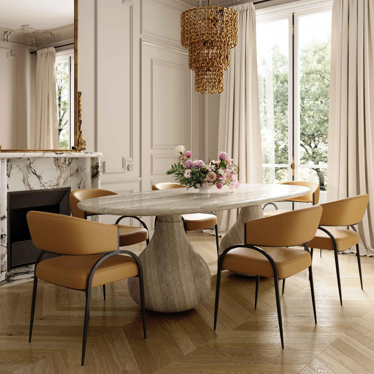Tatum Tan Performance Vegan Leather Dining Chair by TOV Furniture – photo 2 of 7
