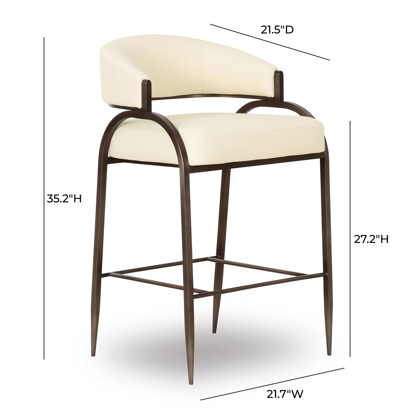 Tatum Performance Vegan Leather Counter Stool by TOV D69055