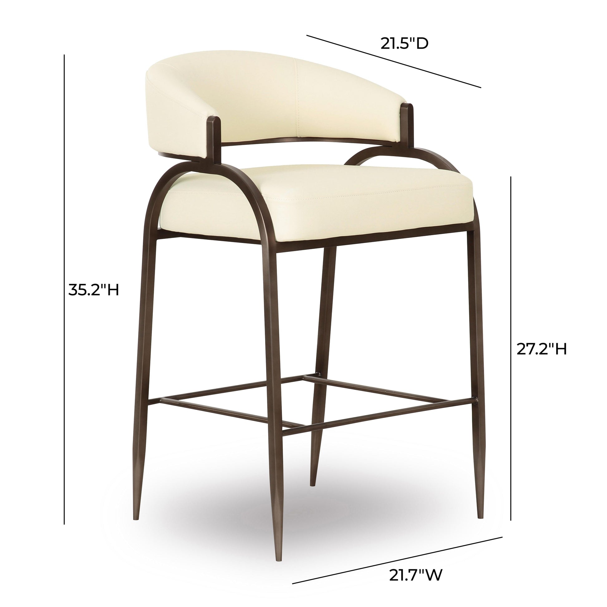 Tatum Performance Vegan Leather Counter Stool by TOV D69055