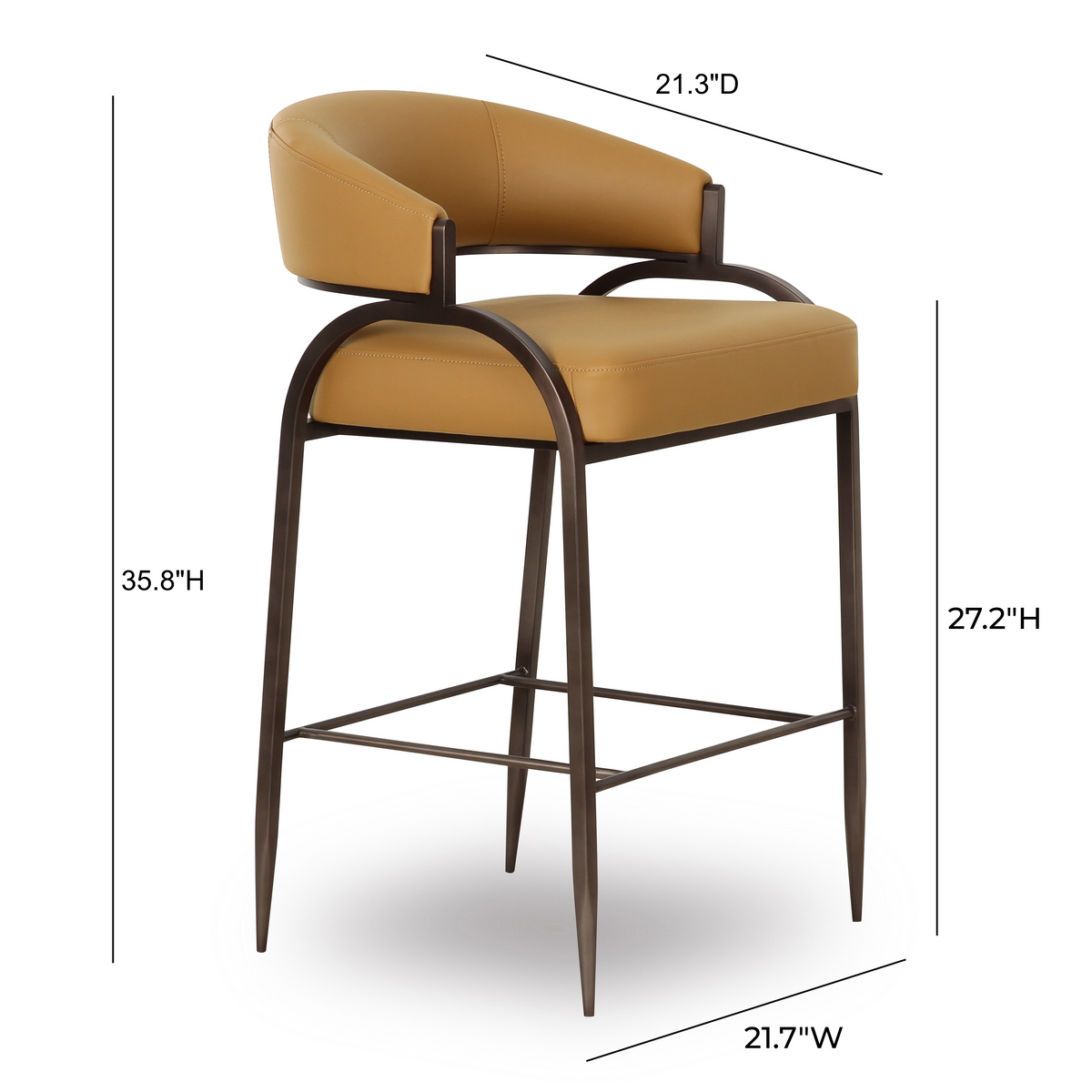 Tatum Tan Performance Vegan Leather Counter Stool by TOV Furniture – photo 6 of 7