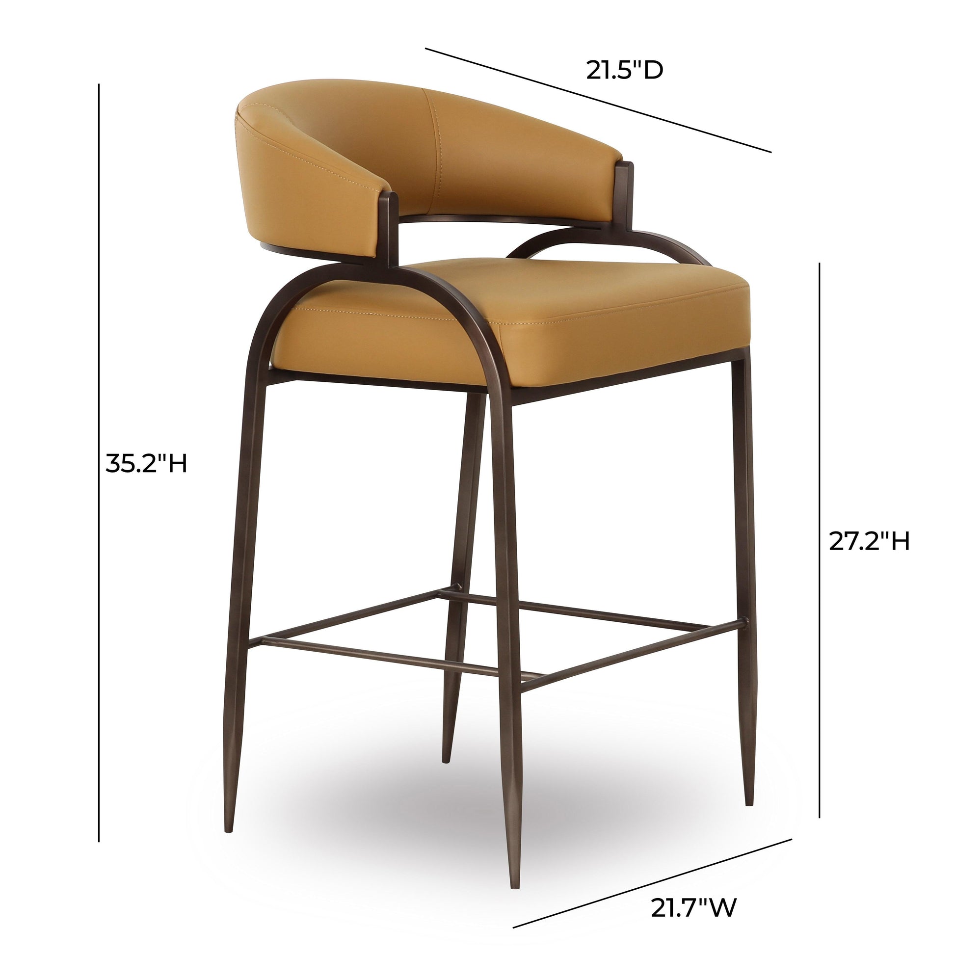 Tatum Performance Vegan Leather Counter Stool by TOV D69055