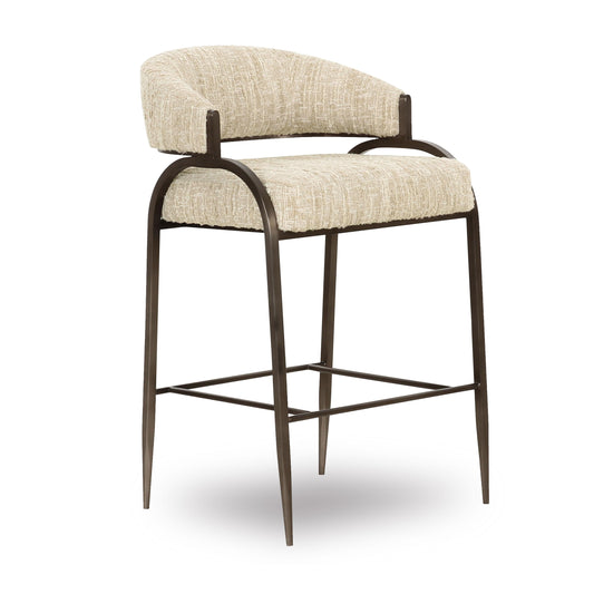 Tatum Taupe Textured Performance Boucle Counter Stool by TOV D69056