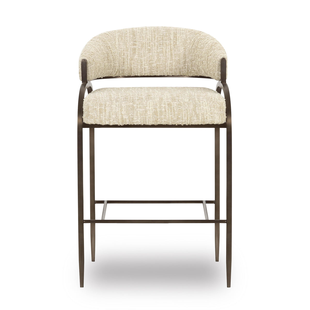 Tatum Taupe Textured Performance Boucle Counter Stool by TOV Furniture – photo 3 of 7