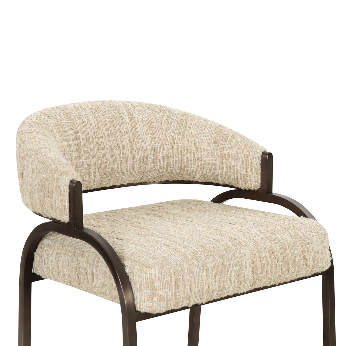 Tatum Taupe Textured Performance Boucle Counter Stool by TOV Furniture – photo 5 of 7