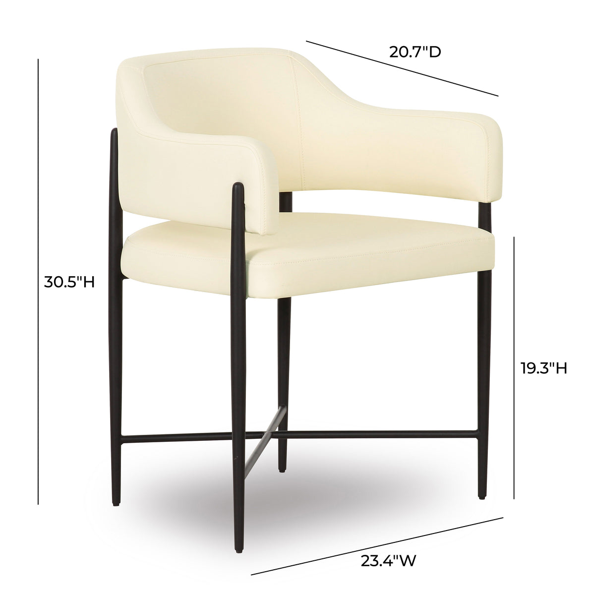 Sezanne Cream Contract-Grade Vegan Leather Dining Chair by TOV Furniture – photo 6 of 6