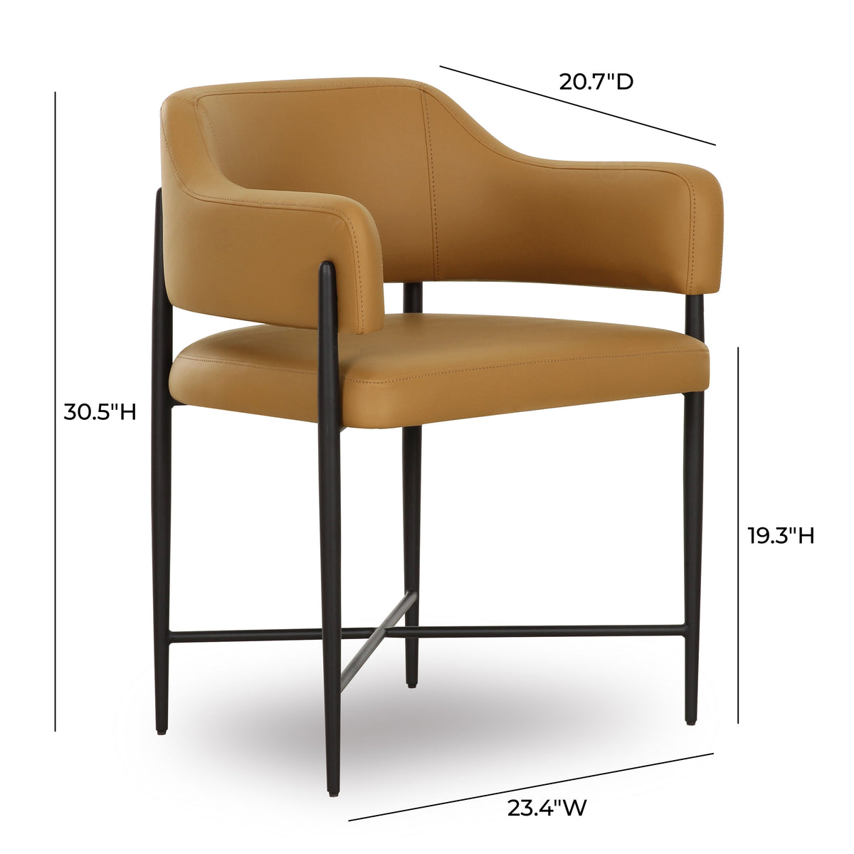Sezanne Tan Contract-Grade Vegan Leather Dining Chair by TOV Furniture – photo 6 of 6