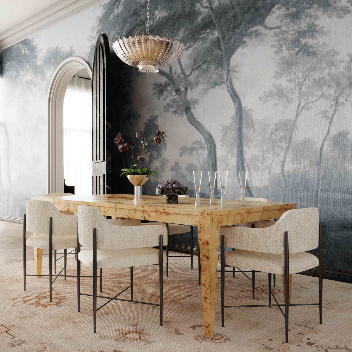 Sezanne Taupe Textured Performance Boucle Dining Chair by TOV Furniture – photo 2 of 7