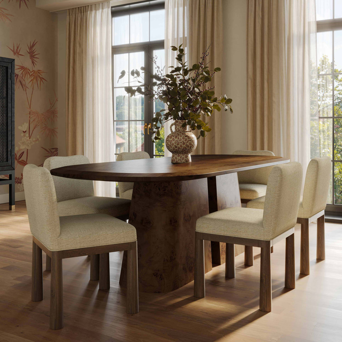 Gladyss 87" Brown Burl Oval Dining Table by TOV Furniture – photo 2 of 7