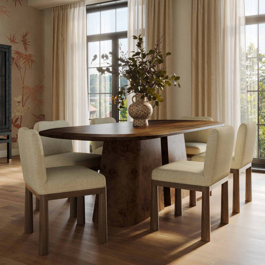 Gladyss 87" Brown Burl Oval Dining Table by TOV Furniture – photo 2 of 7