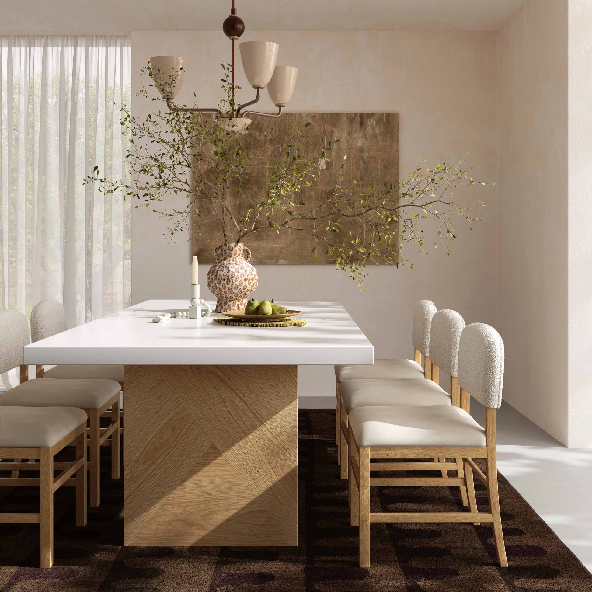 Calla Performance Velvet Dining Chair Cream by Tov Furniture
