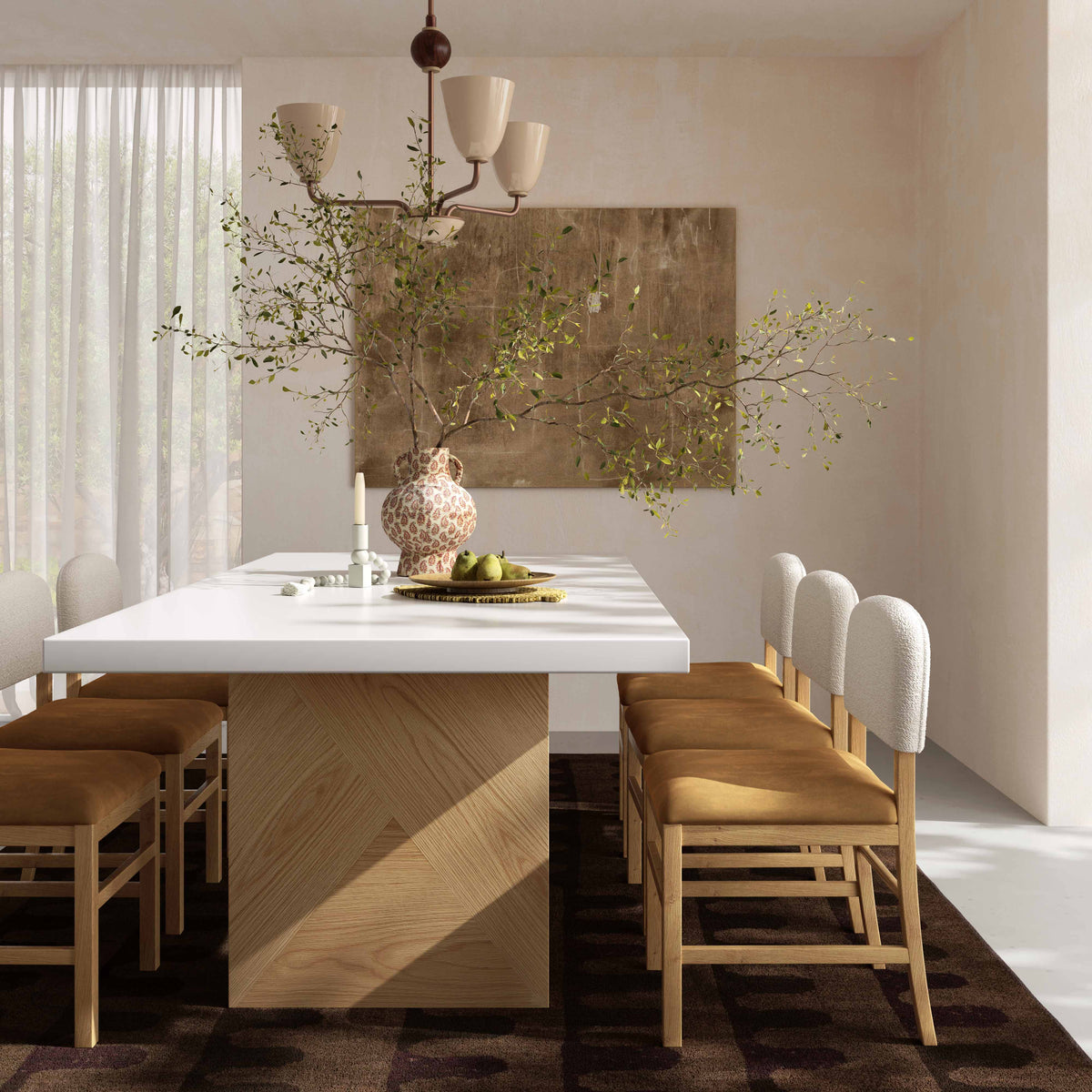 Calla Cognac Performance Velvet Dining Chair by TOV Furniture – photo 2 of 7