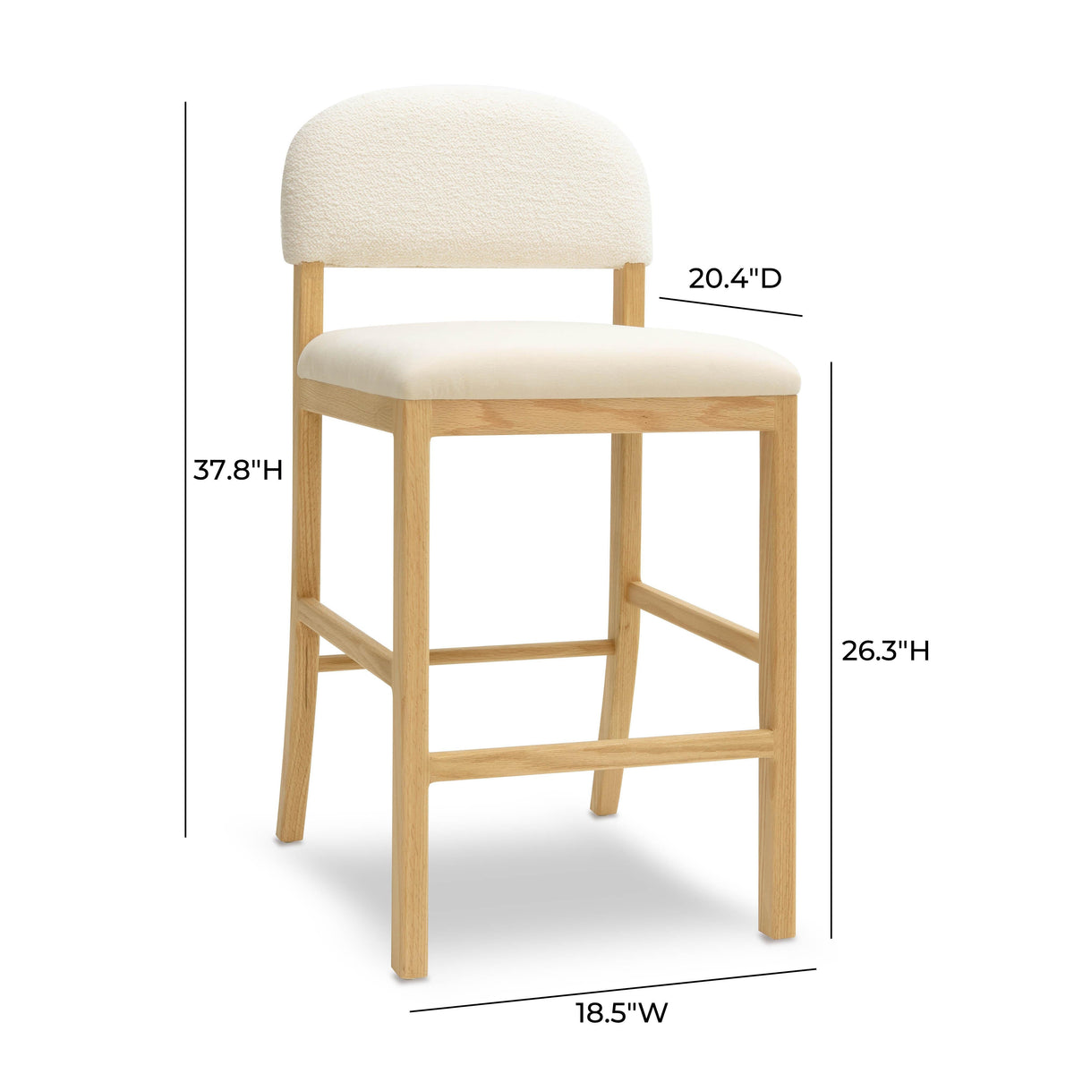 Calla Cream Performance Velvet Counter Stool by TOV Furniture – photo 6 of 7