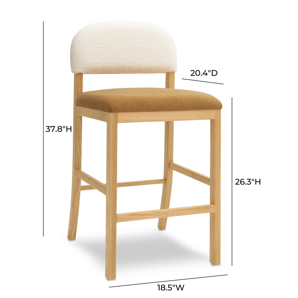 Calla Cognac Performance Velvet Counter Stool by TOV Furniture – photo 6 of 7