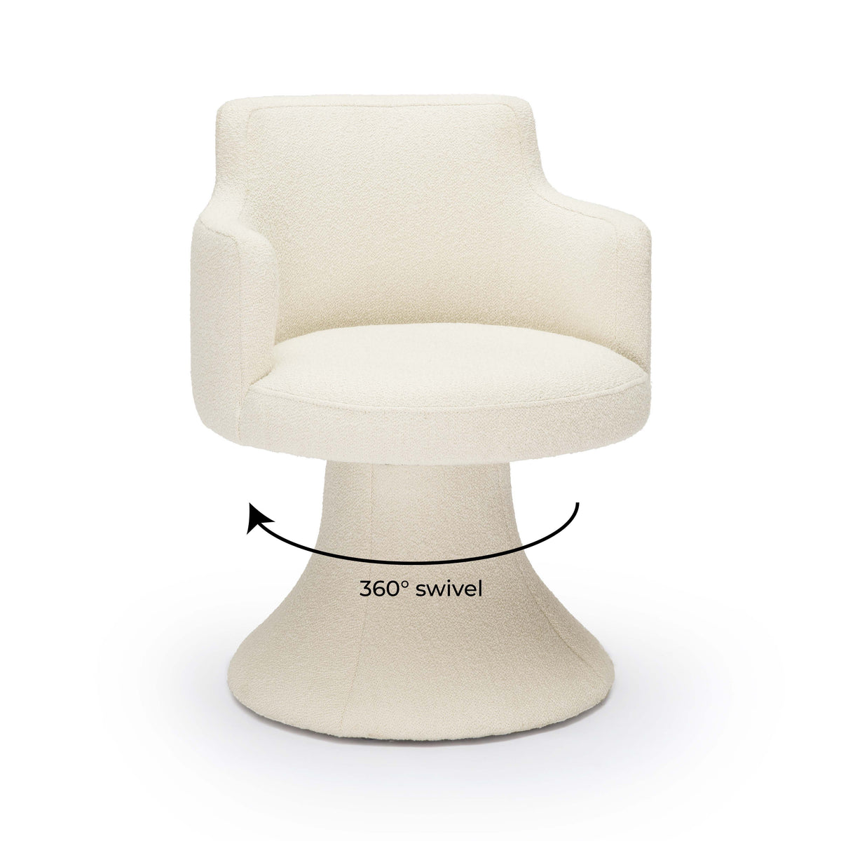 Jeffree Cream Performance Boucle Swivel Dining Chair by TOV Furniture – photo 6 of 7