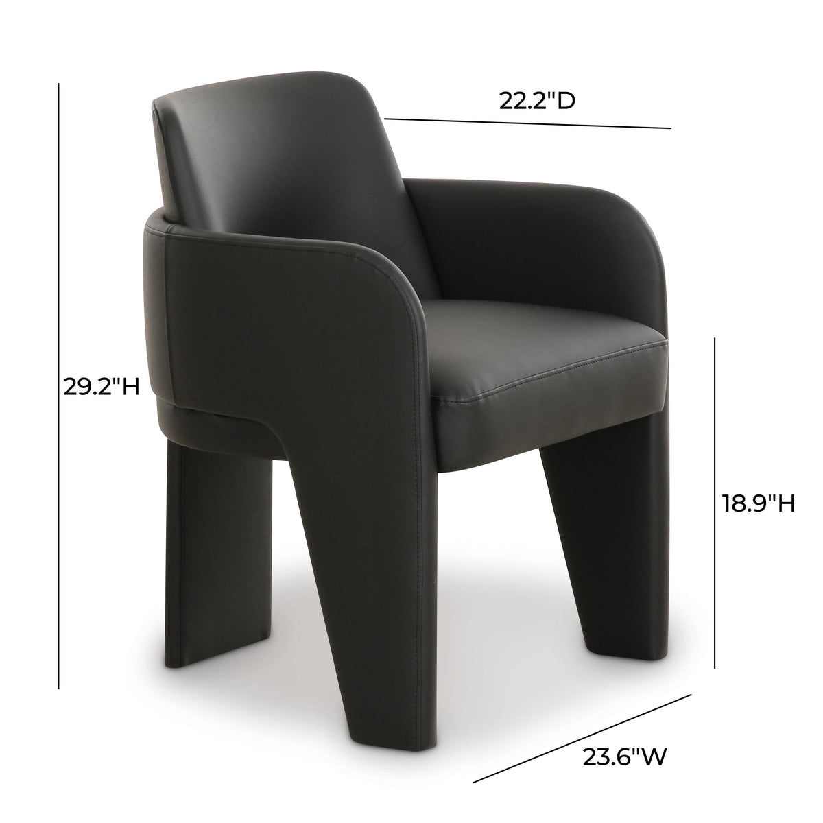 Leo Black Performance Vegan Leather Dining Chair by TOV Furniture – photo 6 of 7