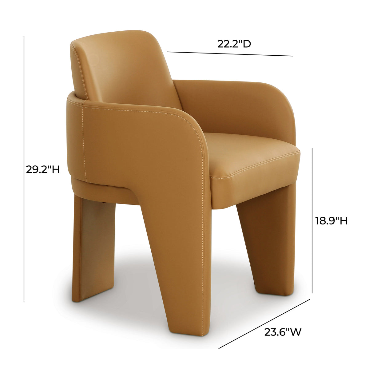 Leo Tan Performance Vegan Leather Dining Chair by TOV Furniture – photo 6 of 7