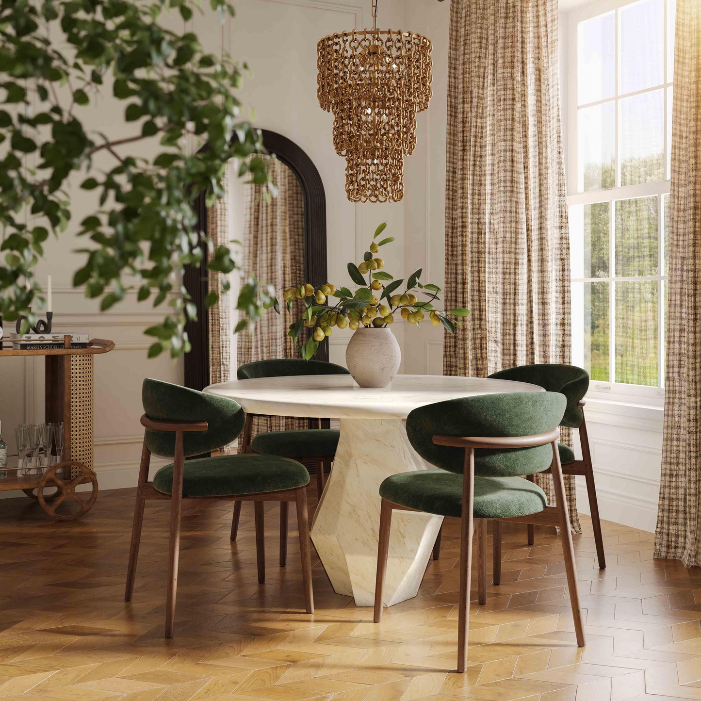 Zinea Performance Textured Velvet Dining Chair by TOV D69161