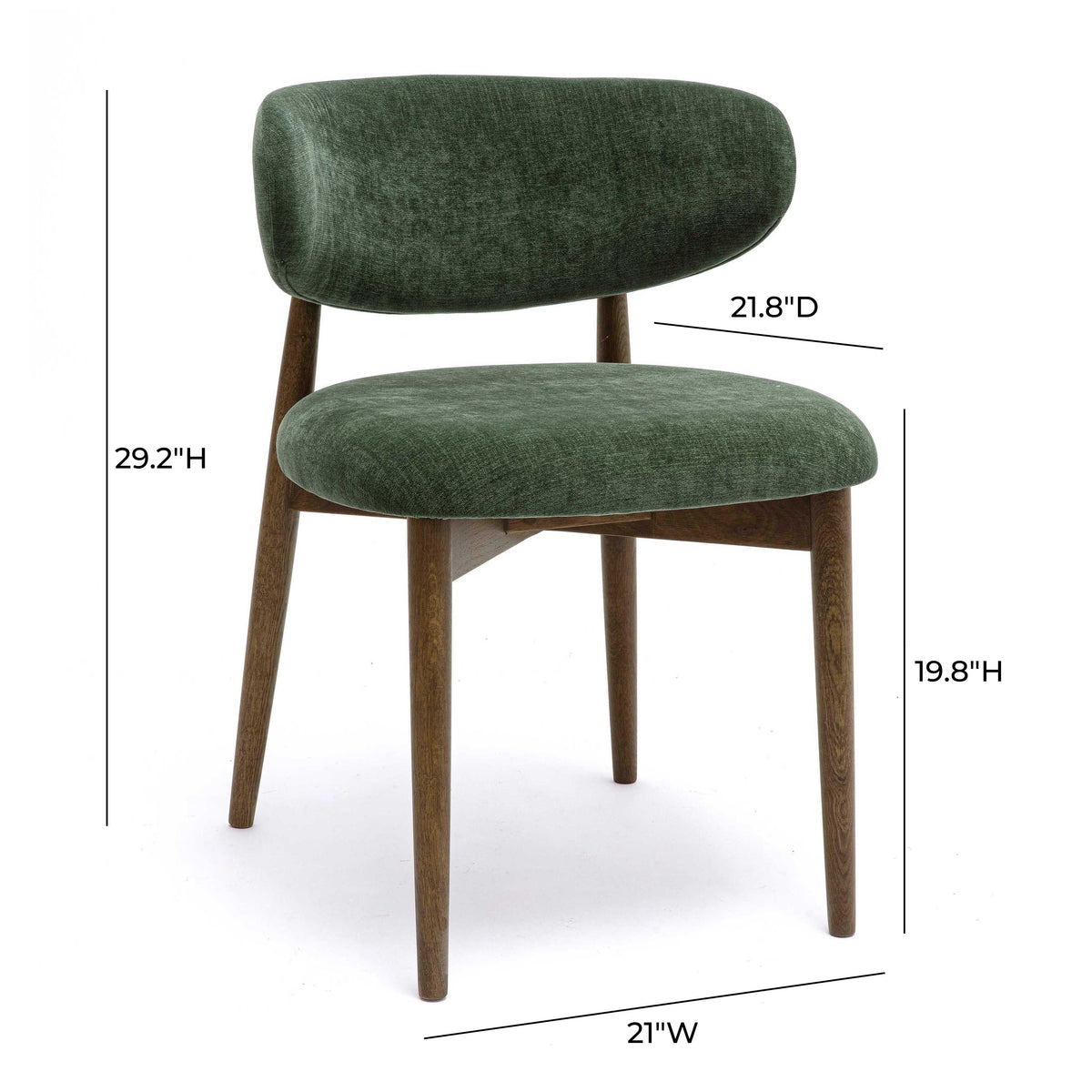 Zinea Forest Green Performance Textured Velvet Dining Chair by TOV Furniture – photo 6 of 7