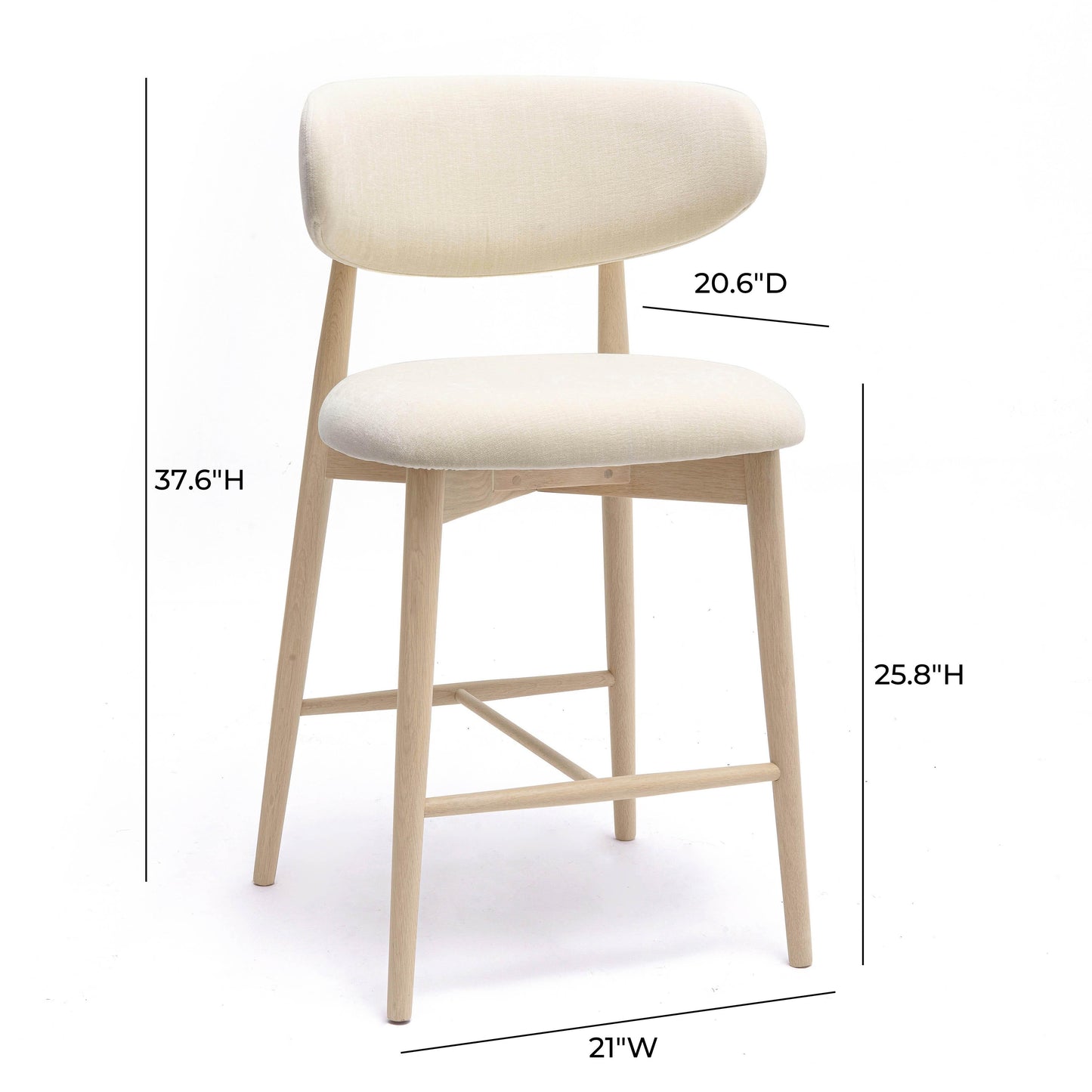 Zinea Performance Textured Velvet Counter Stool by TOV D69163