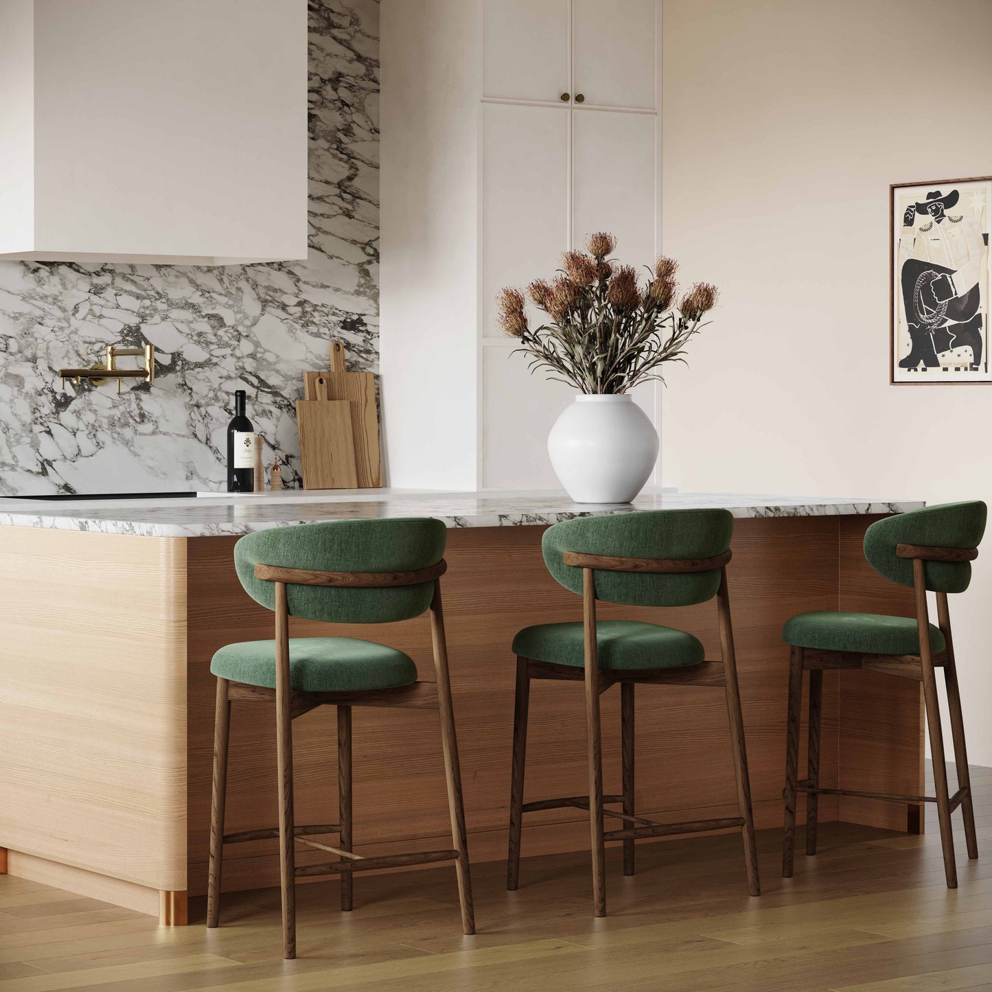 Zinea Performance Textured Velvet Counter Stool by TOV D69162