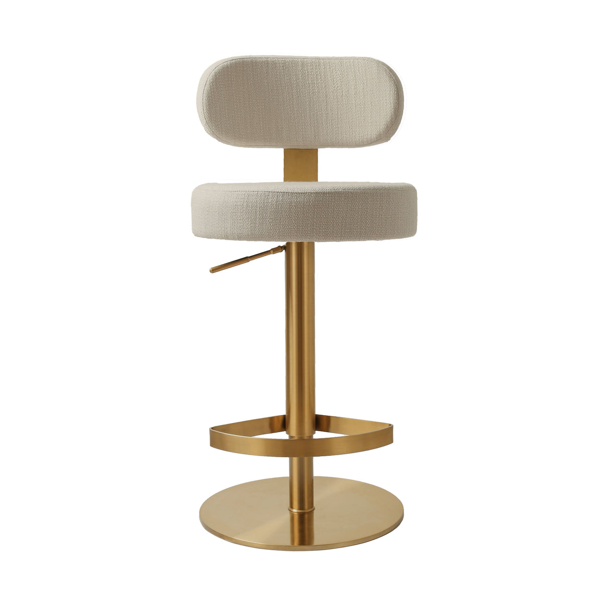 Primrose Cream Textured Performance Fabric Adjustable Stool by TOV Furniture – photo 4 of 10